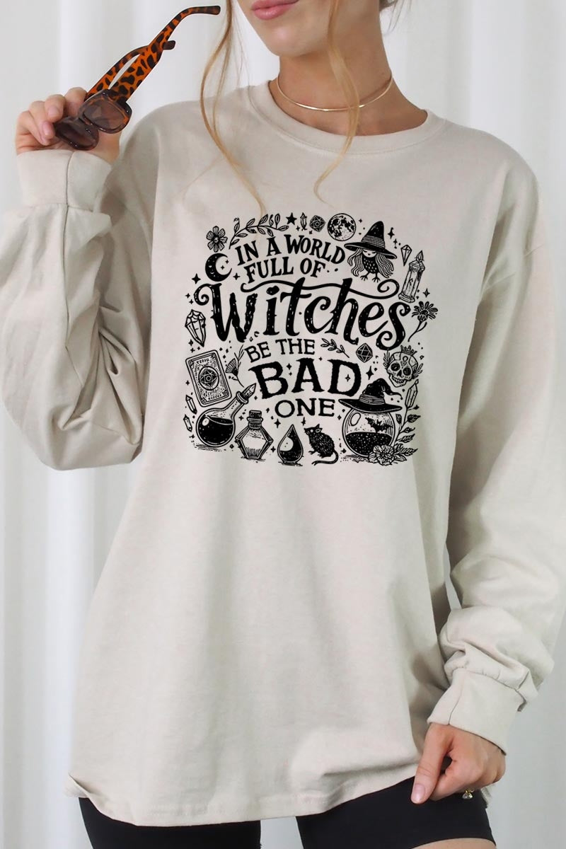 UL240P-E3139 In a World of Witches Graphic Plus Long Sleeve Tee $17
