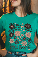US3001P-E3178 Fall Floral Garden Graphic Plus Tee $16