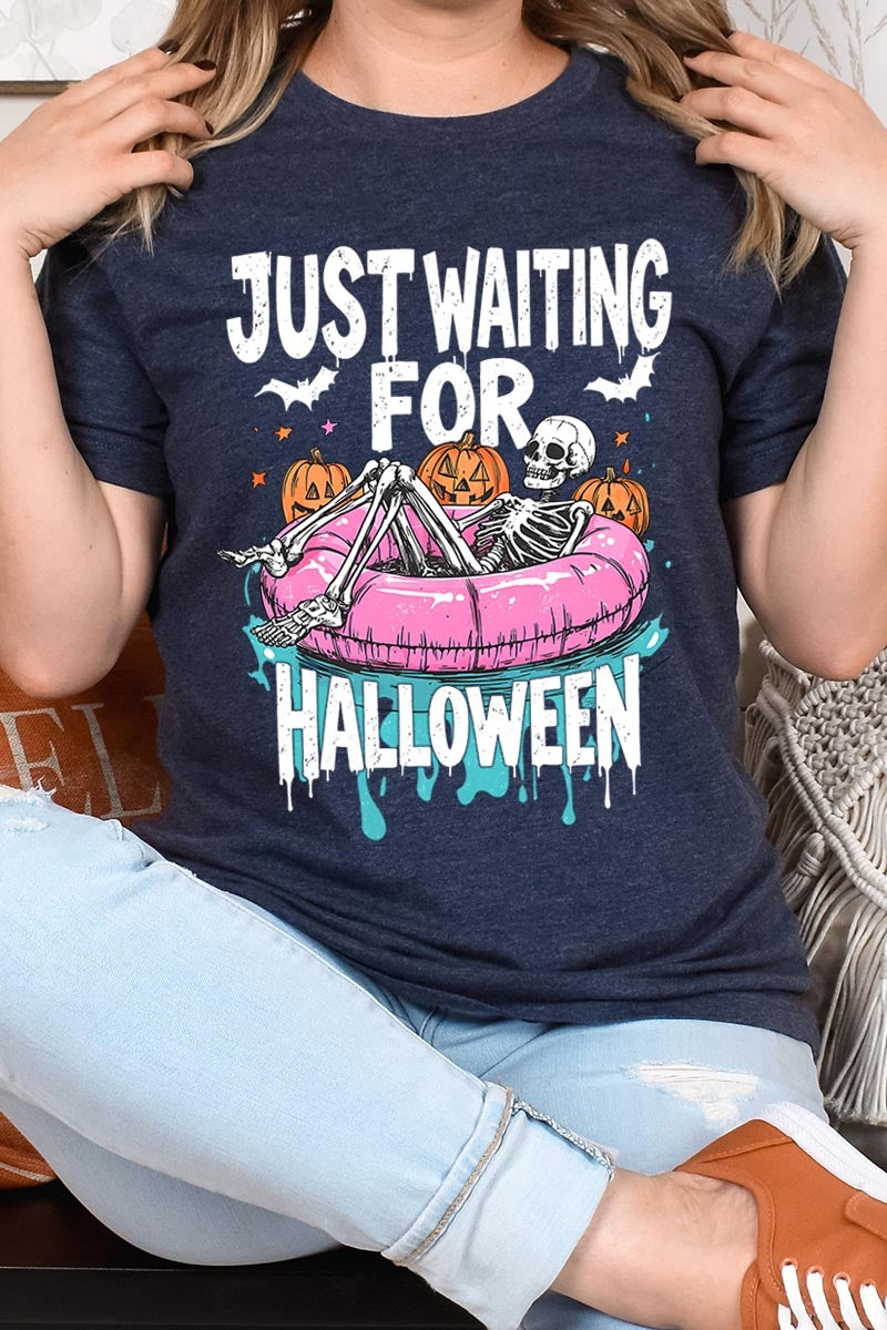US3001P-E3138 Just Waiting For Halloween Graphic Plus Tee $16
