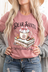 US3001-E3205 Dear Santa Books Graphic Tee $12.5