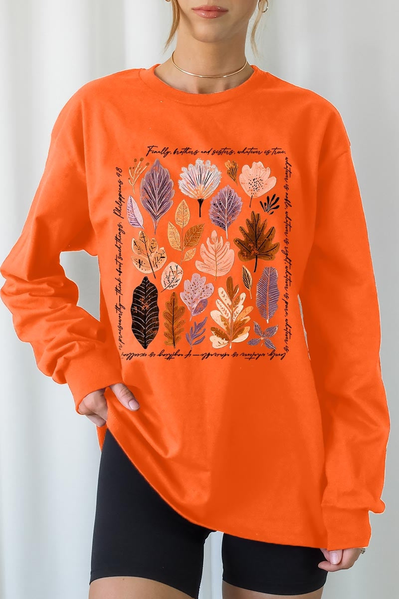 UL240-E3147 Christian Fall Graphic Long Sleeve Tee $13.75