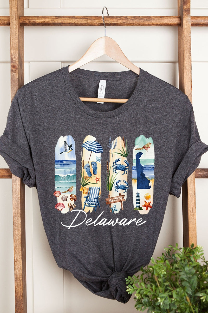 US3001P-E3061DE Delaware State Brushstroke Graphic Plus Tee $16