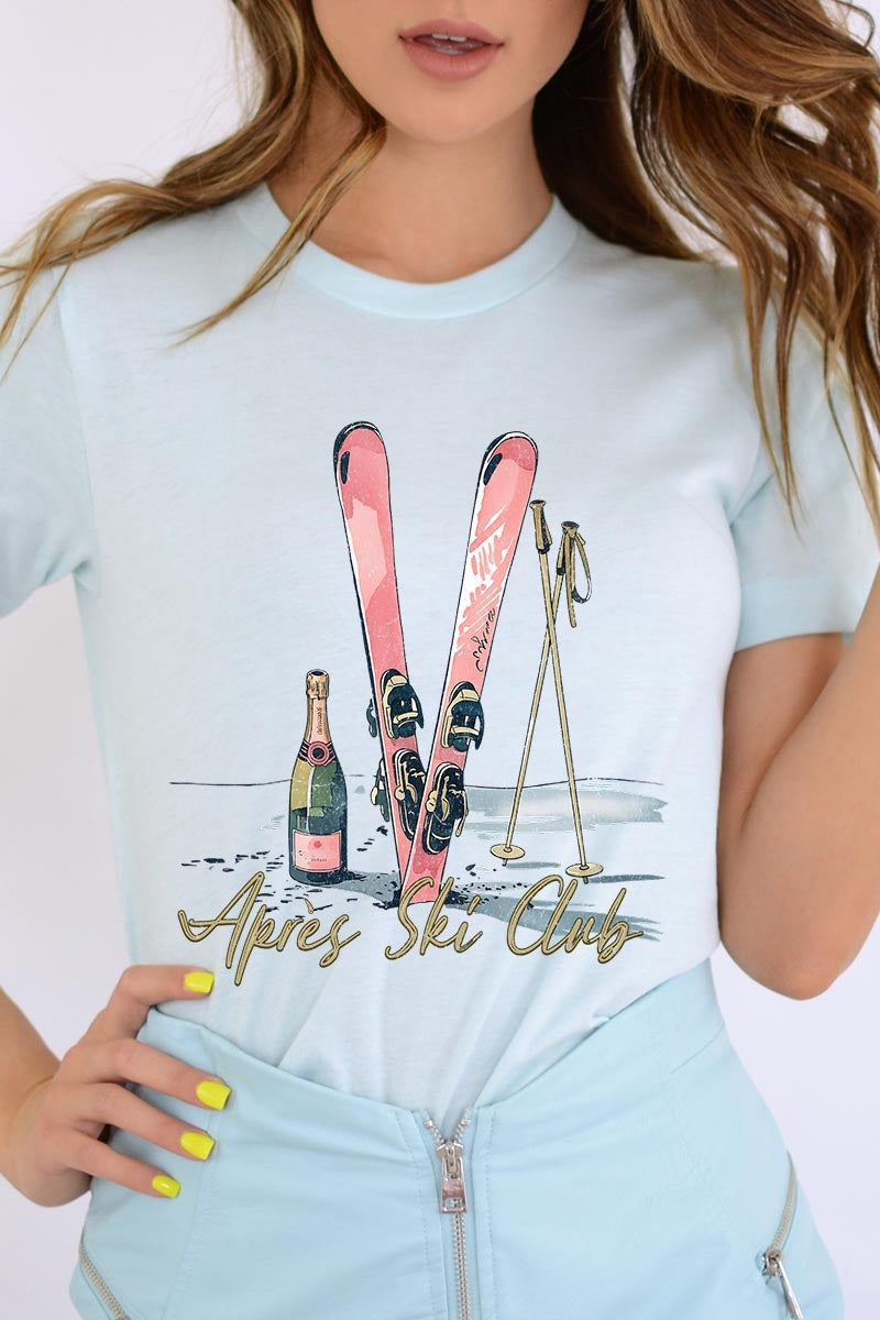 US3001-E3187 Apres Ski Club Graphic Tee $12.5