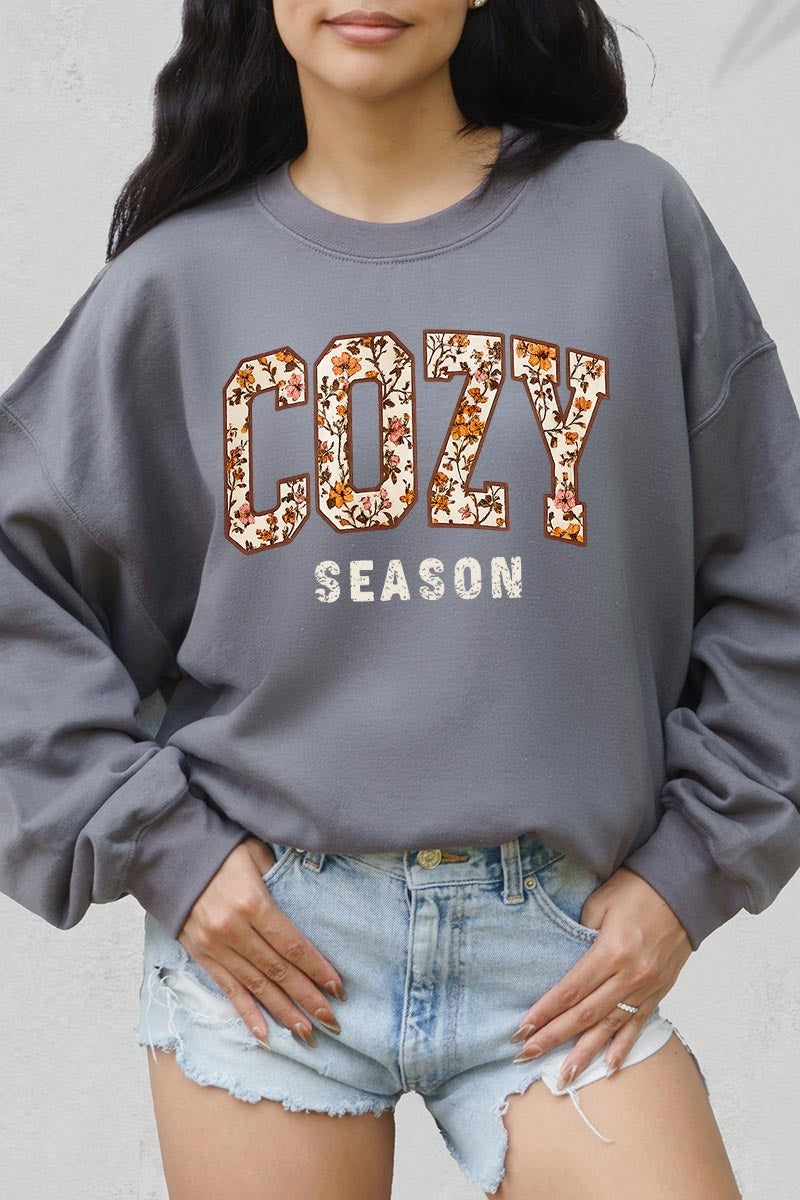 UL180P-E3082 Cozy Season Graphic Plus Sweatshirt $25