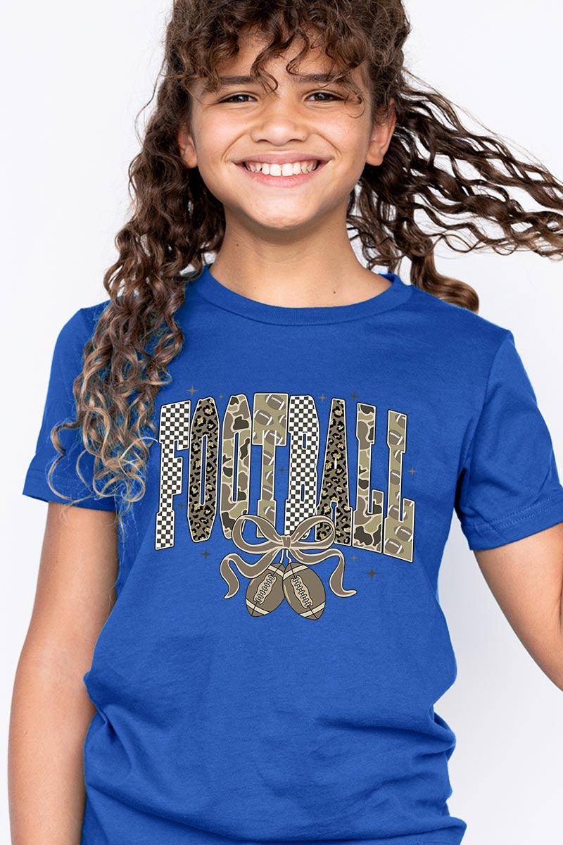 US3001Y-E3132Z Camo Football Kids Graphic Tee $11