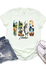 US3001-E3061ID Idaho State Brushstroke Graphic Tee $12.5