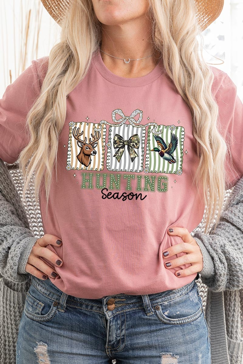 US3001-E3192 Deer & Duck Hunting Season Graphic Tee $12.5