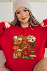 UL180-E3119 Retro Fall Collage Graphic Sweatshirt $20