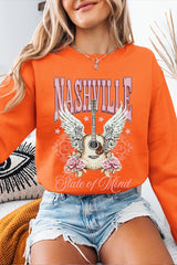 UL180P-E3157 Nashville Rose Graphic Plus Sweatshirt $25