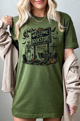 US3001-E3122 Bookstore Halloween Graphic Tee $12.5