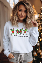 UL180P-E3203 Grinch Dance Funny Christmas Graphic Plus Sweatshirt $25