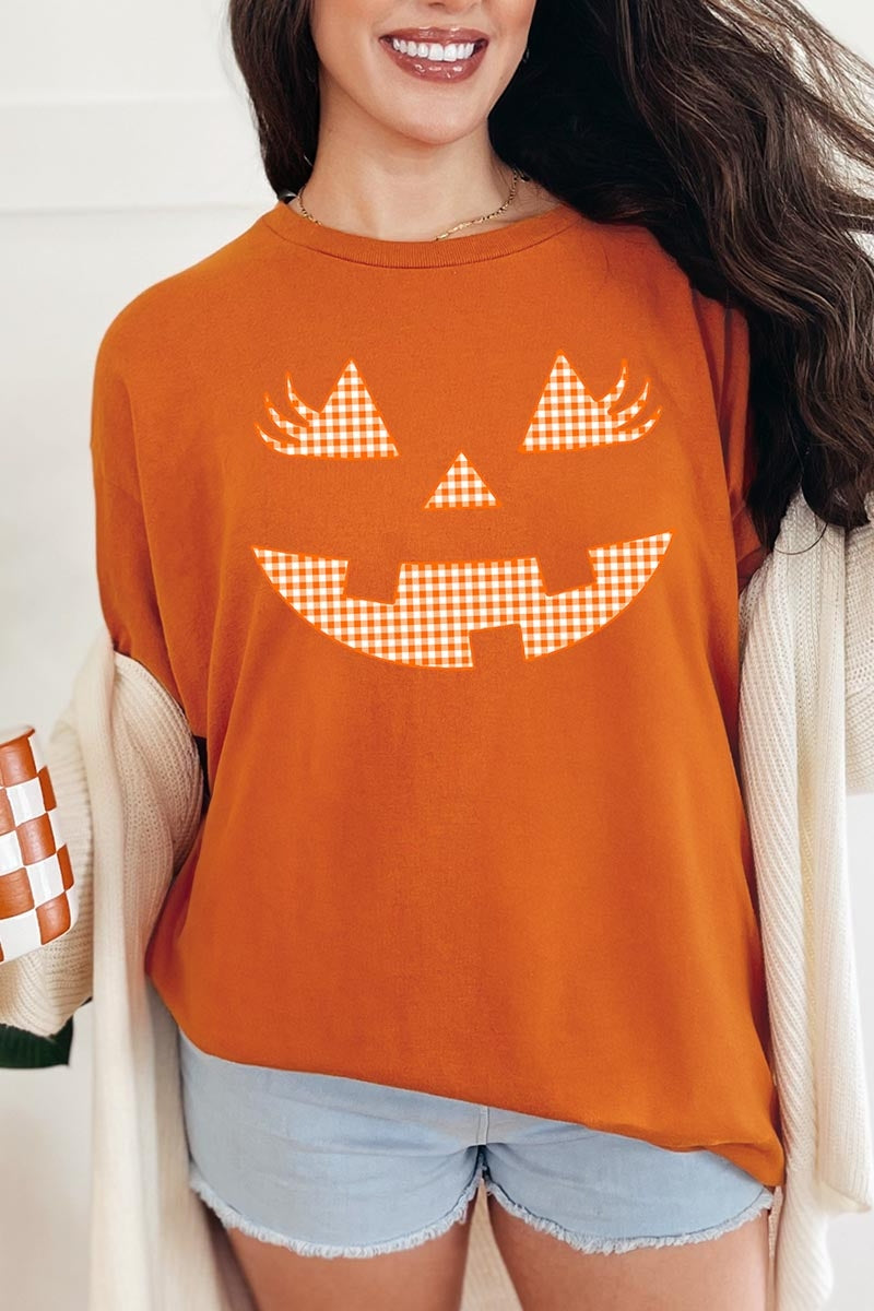 5000-E3148 Cute Pumpkin Halloween Graphic Heavy Cotton Tee $9