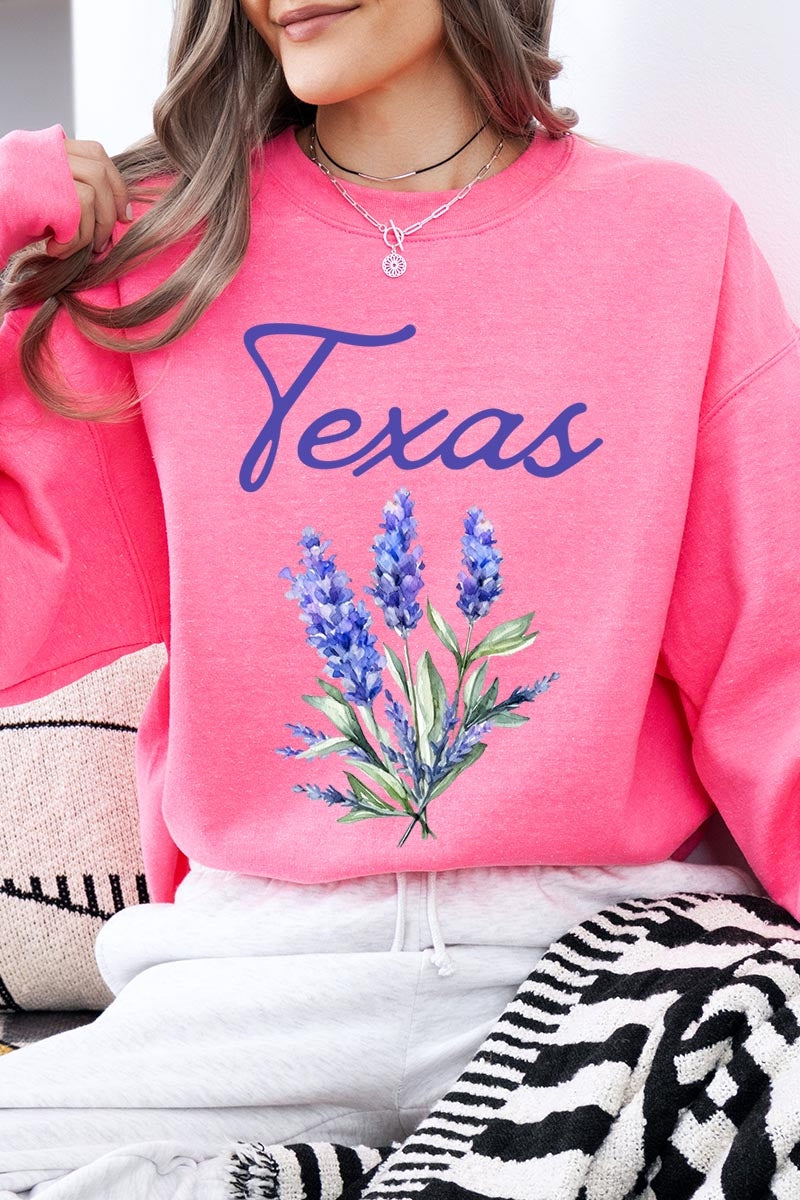 UL180P-E3060 Texas Bluebonnet Graphic Plus Sweatshirt $25