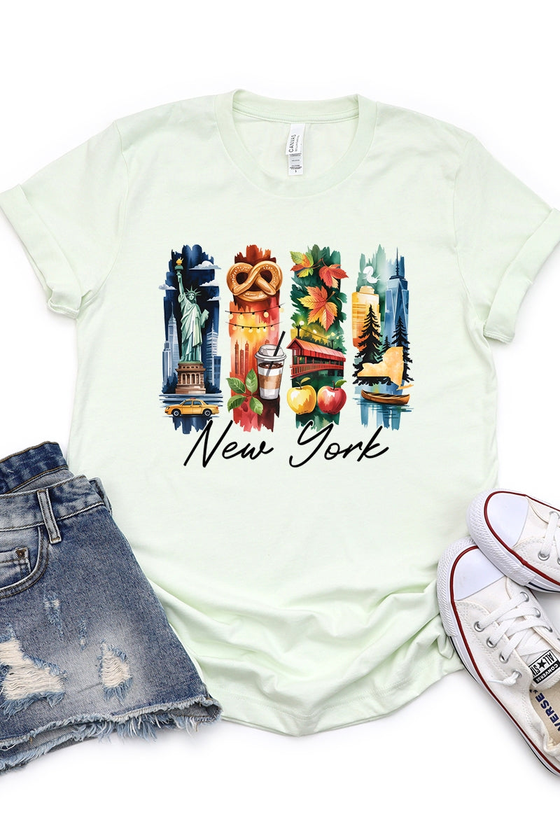 US3001-E3061NY New York State Brushstroke Graphic Tee $12.5
