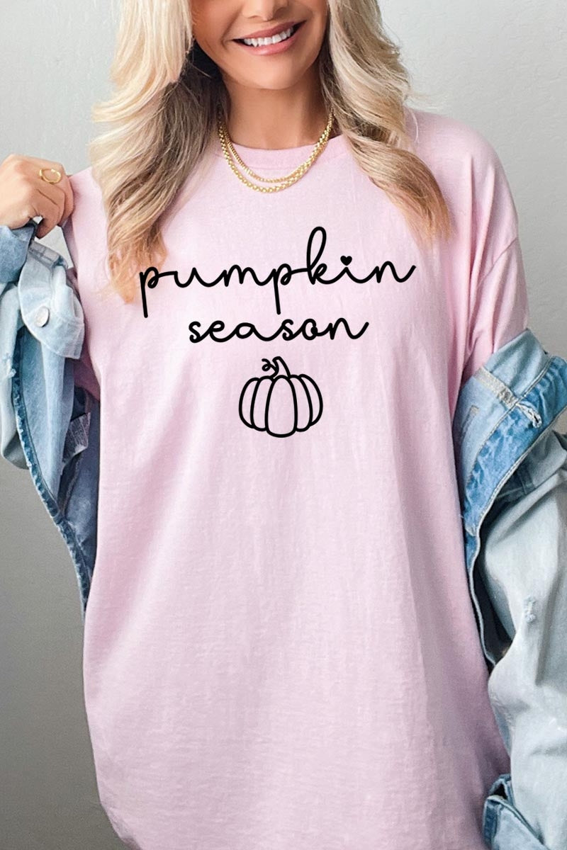 5000P-E3152 Pumpkin Season Graphic Plus Heavy Cotton Tee $12.75