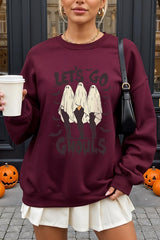 UL180P-E3160 Letu2019s Go Ghouls Ghost Graphic Plus Sweatshirt $25