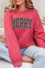 UL190-E3210 Classic Plaid Merry Graphic Sweatshirt $20