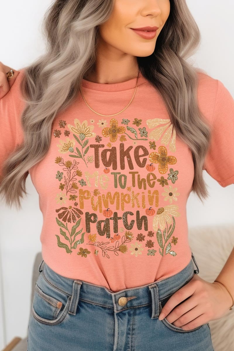 US3001P-E3136 Take Me To The Pumpkin Patch Graphic Plus Tee $16