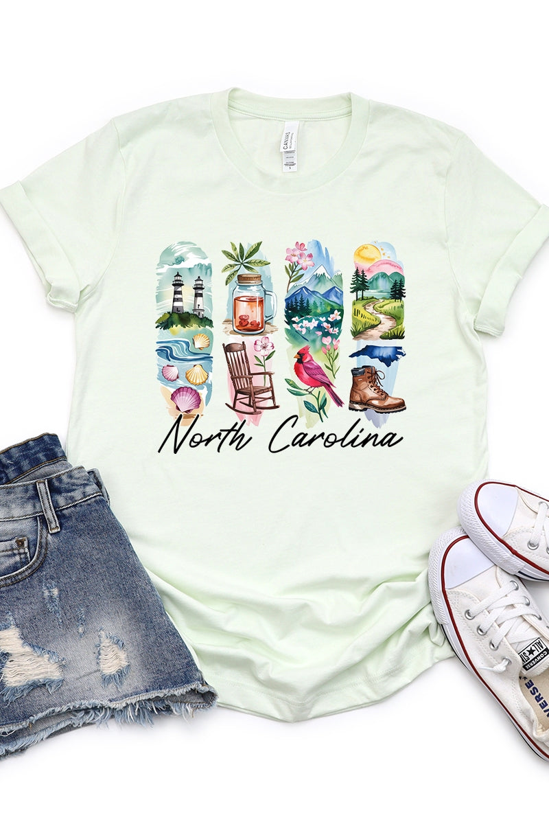 US3001-E3061NC North Carolina State Brushstroke Graphic Tee $12.5
