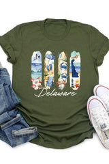 US3001P-E3061DE Delaware State Brushstroke Graphic Plus Tee $16