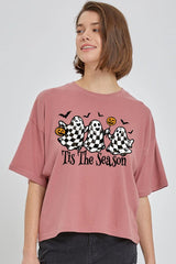 CTS-E3124 Retro Ghosts Graphic Relaxed Crop Top $11