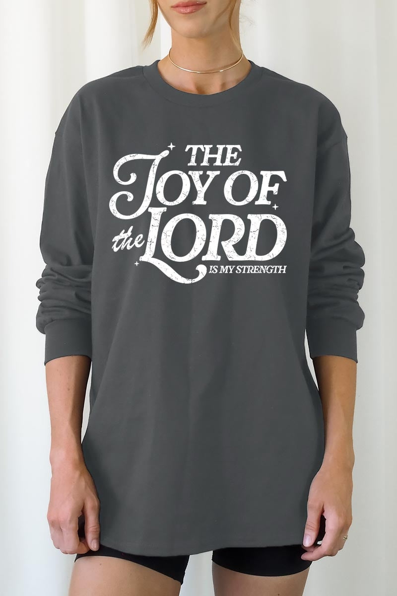 UL240-E3179 Joy of the Lord Graphic Long Sleeve Tee $13.75