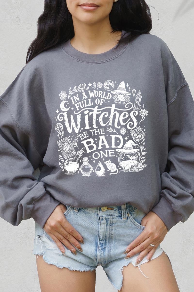 UL180P-E3139 In a World of Witches Graphic Plus Sweatshirt $25