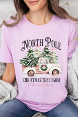 US3001-E3174 North Pole Christmas Graphic Tee $12.5