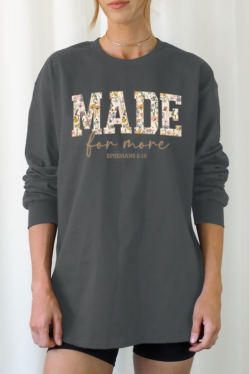 UL240P-E3068 Made for More Faith Graphic Plus Long Sleeve Tee $17