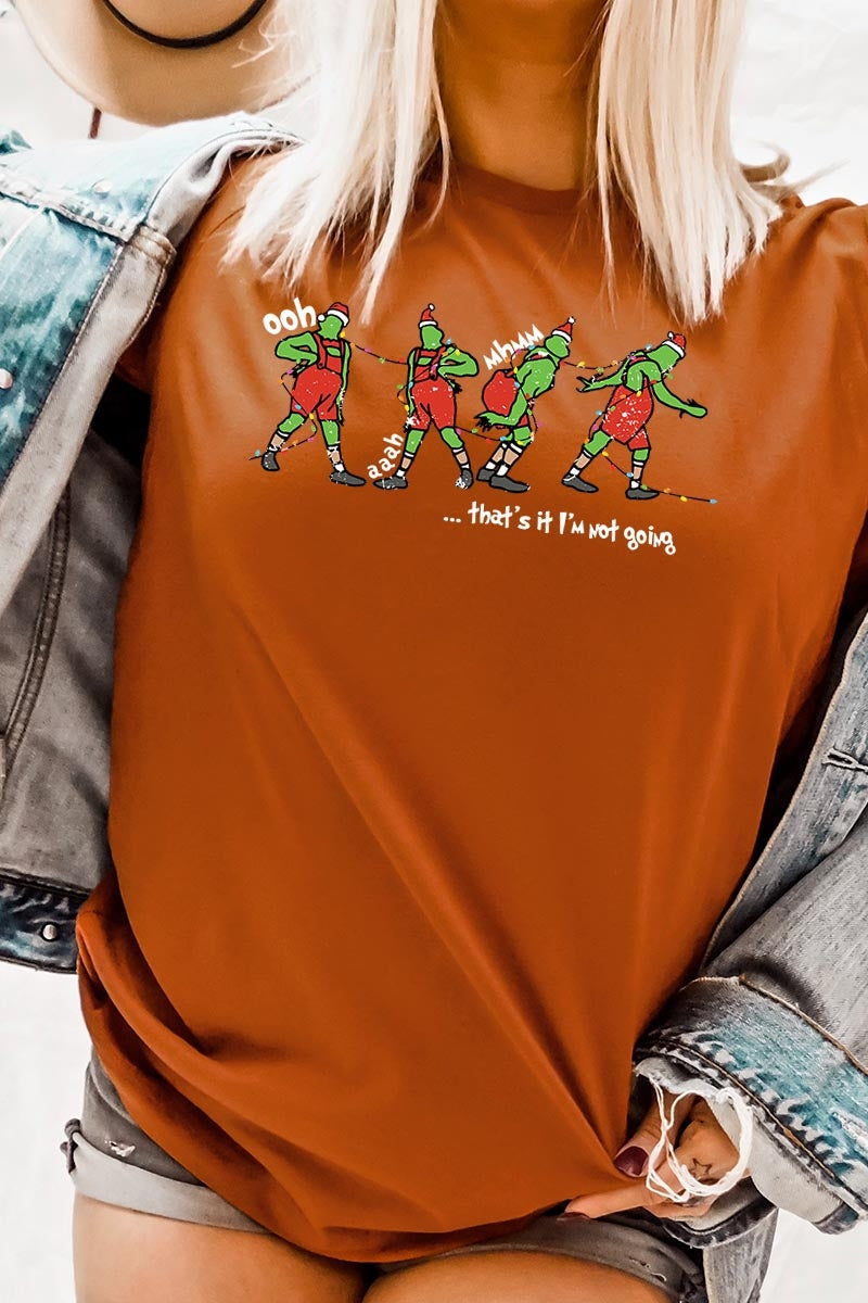 US3001P-E3203 Grinch Dance Funny Christmas Graphic Plus Tee $16