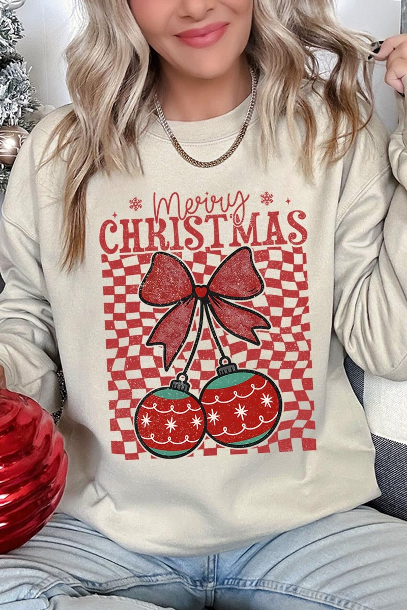 UL180-E3196 Cherry Ornament Christmas Graphic Sweatshirt $20