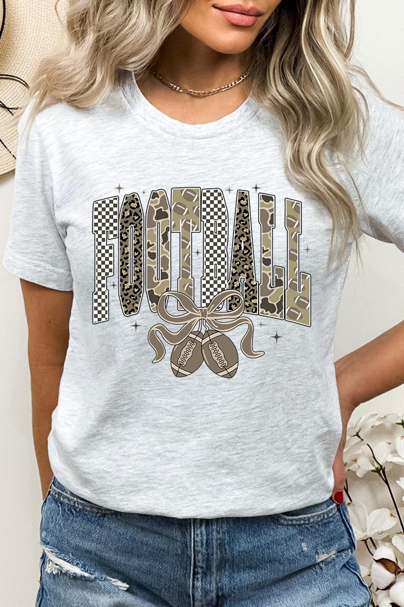 US3001-E3132 Camo Football Graphic Tee $12.5