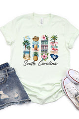 US3001P-E3061SC South Carolina State Brushstroke Graphic Plus Tee $16