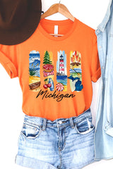 US3001-E3061MI Michigan State Brushstroke Graphic Tee $12.5