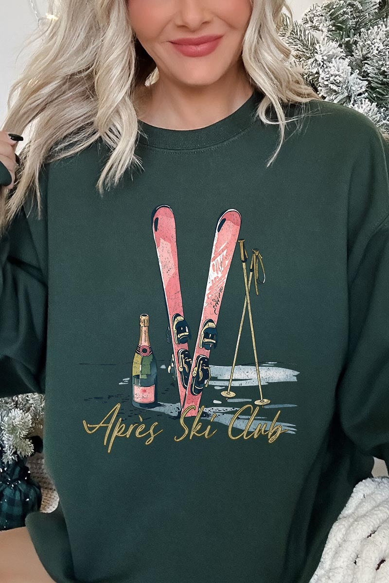 UL180-E3187 Apres Ski Club Graphic Sweatshirt $20