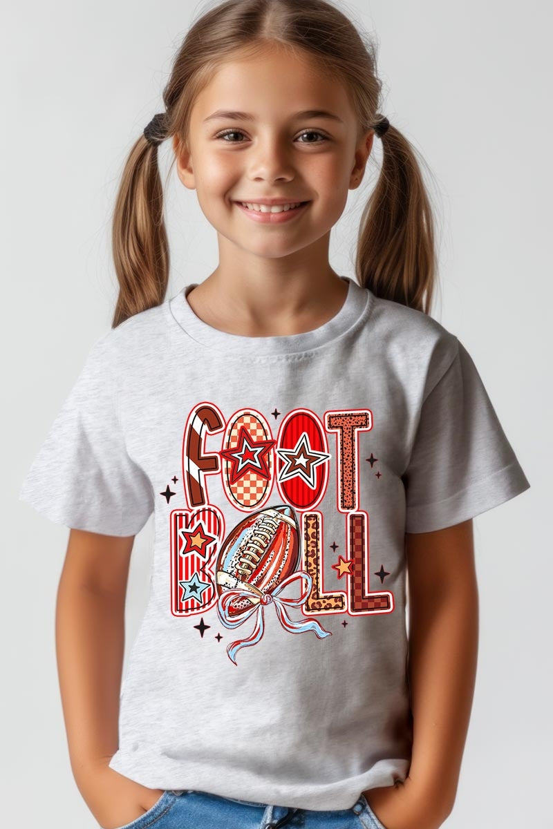 US3001Y-E3053Z Brushstroke Football Kids Graphic Tee $11