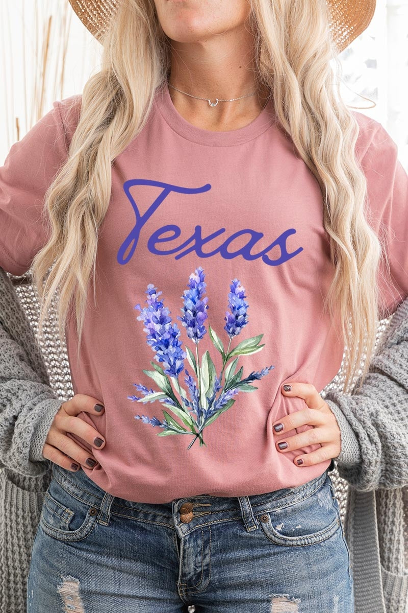 US3001P-E3060 Texas Bluebonnet Graphic Plus Tee $16