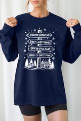 UL240-E3189 Ski Lodge Signs Graphic Long Sleeve Tee $13.75