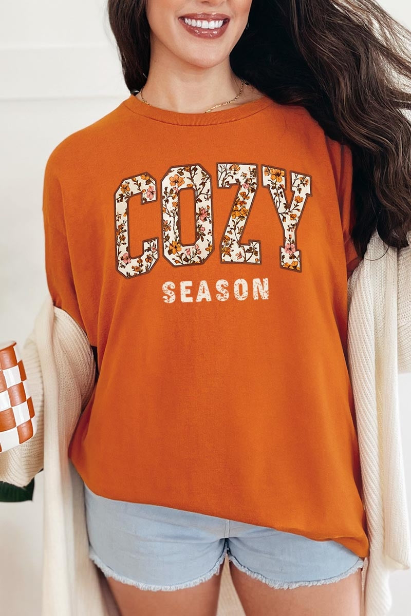 5000P-E3082 Cozy Season Graphic Plus Heavy Cotton Tee $12.75