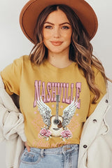 US3001-E3157 Nashville Rose Graphic Tee $12.5