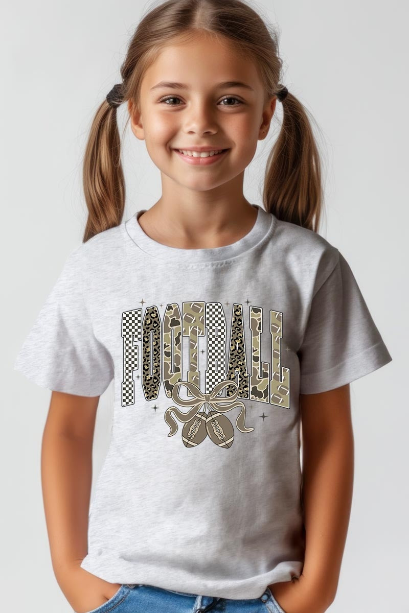 US3001Y-E3132Z Camo Football Kids Graphic Tee $11