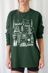 UL240P-E3188 Ski Doodle Graphic Plus Long Sleeve Tee $17