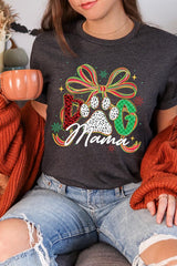 US3001P-E3194 Dog Mama Christmas Paw Graphic Plus Tee $16
