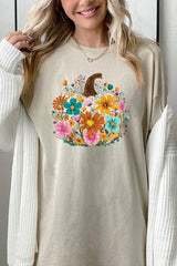 5000P-E3118 Floral Pumpkin Graphic Plus Heavy Cotton Tee $12.75