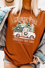 US3001-E3174 North Pole Christmas Graphic Tee $12.5