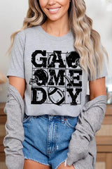 US3001P-E3073 Distressed Game Day Graphic Plus Tee $16