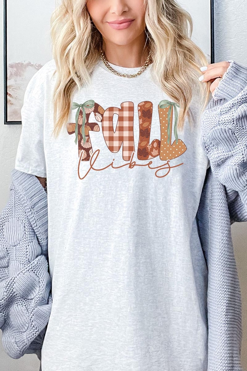 5000-E3071 Fall Vibes Rustic Script Graphic Heavy Cotton Tee $9