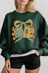 UL180P-E3121 Fall Brushstroke Bow Graphic Plus Sweatshirt $25