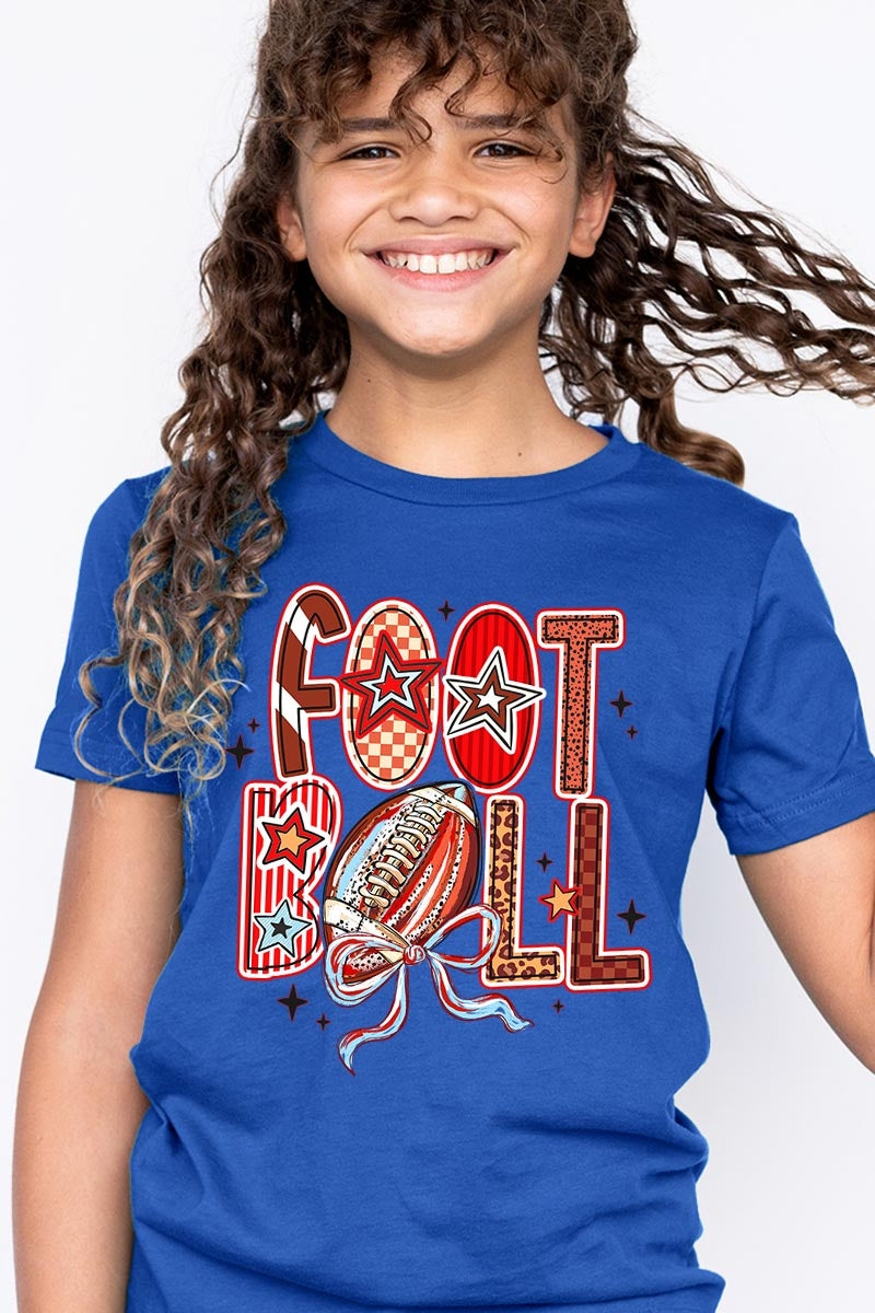 US3001Y-E3053Z Brushstroke Football Kids Graphic Tee $11