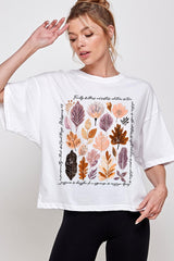 CTS-E3147 Christian Fall Graphic Relaxed Crop Top $11